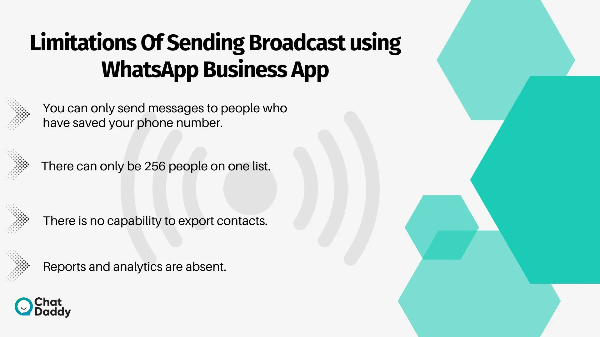 WhatsApp Broadcast Limitations