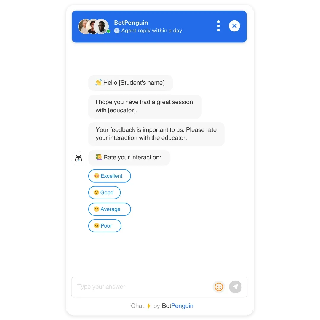Customer Feedback Chatbot Templates for education