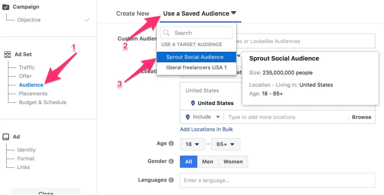 Audience Targeting in Facebook Ads