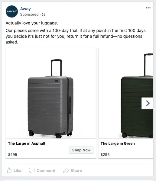 Away Travel Facebook Marketing