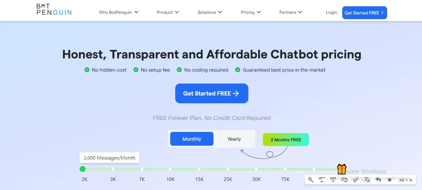 Cost per Message in BotPenguin's Chatbot
