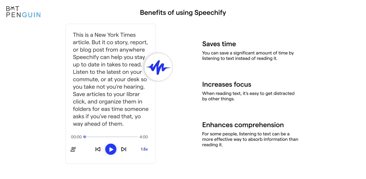Benefits of using Speechify