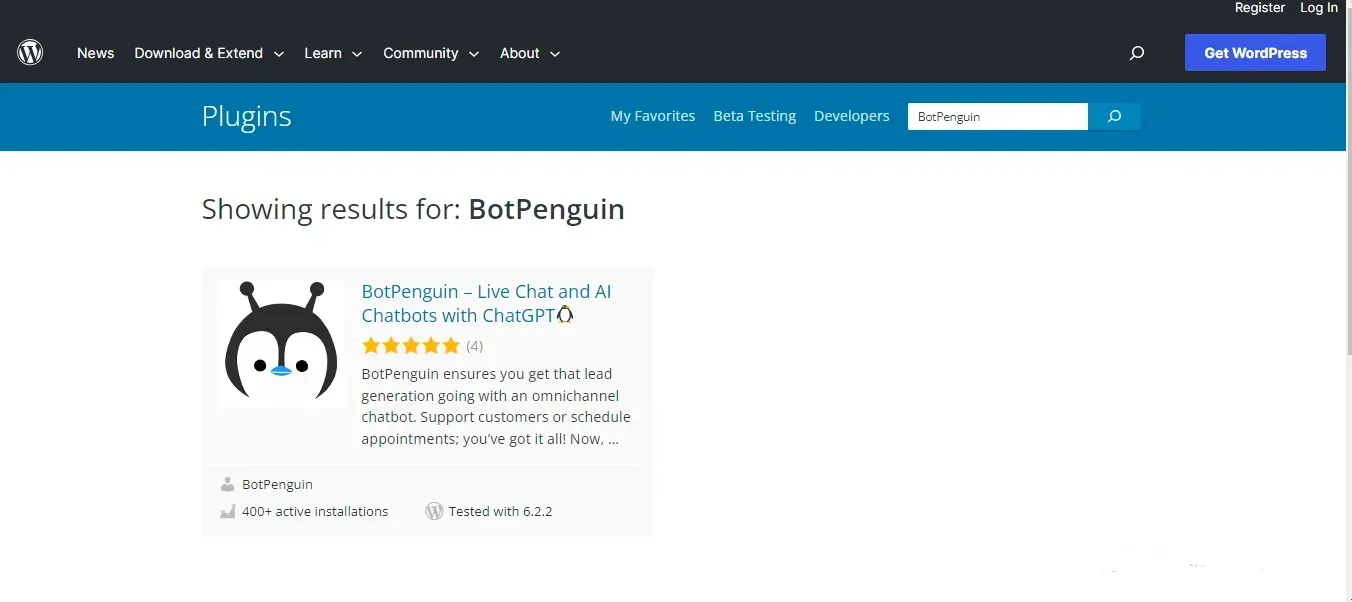 BotPenguin WordPress plugin