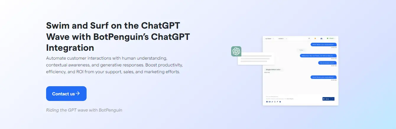BotPenguin's Custom ChatGPT Integration