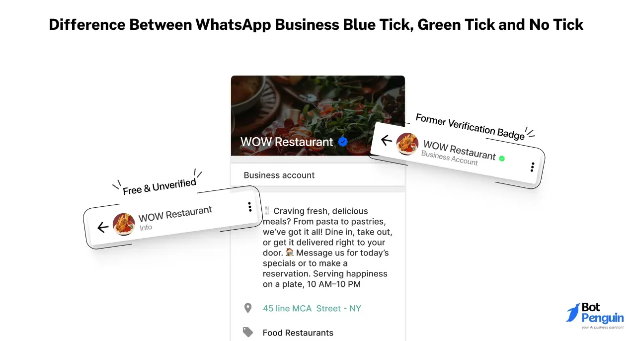 Difference Between WhatsApp Business Blue Tick, Green Tick and No Tick