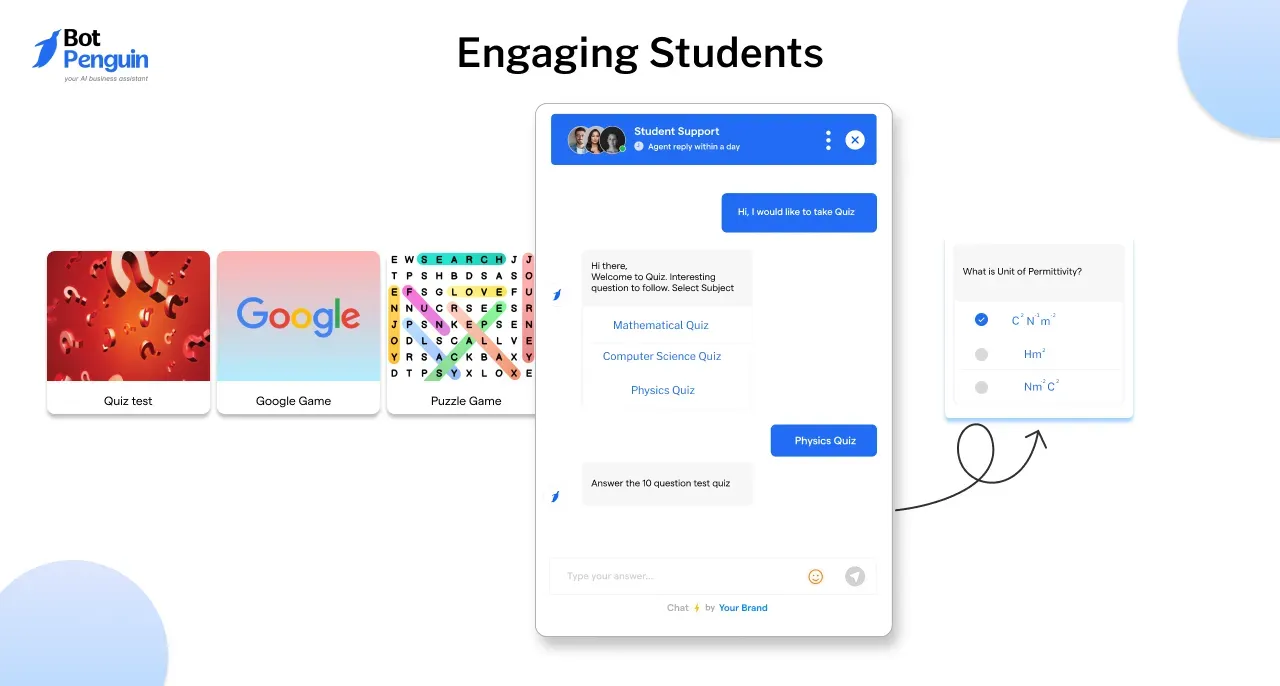 Engaging with Students using education chatbot