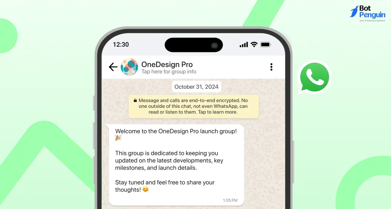 WhatsApp Business Group Introduction Messages for product launch updates