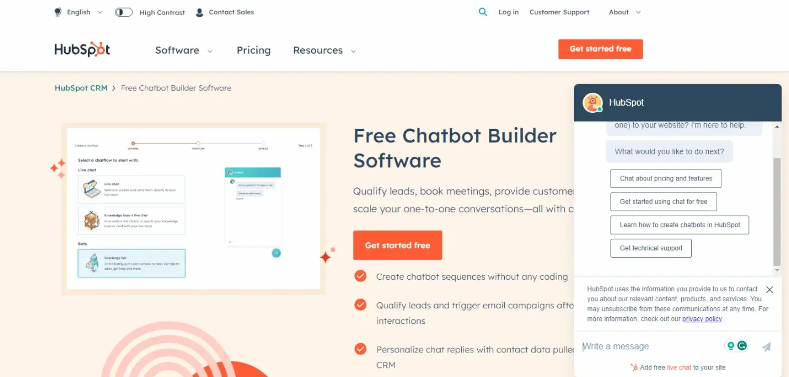 HubSpot Chatbot Builder