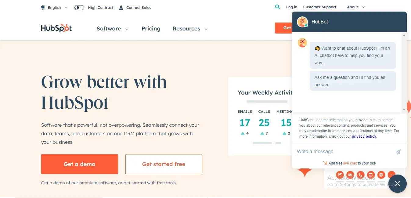 HubSpot Live Chat