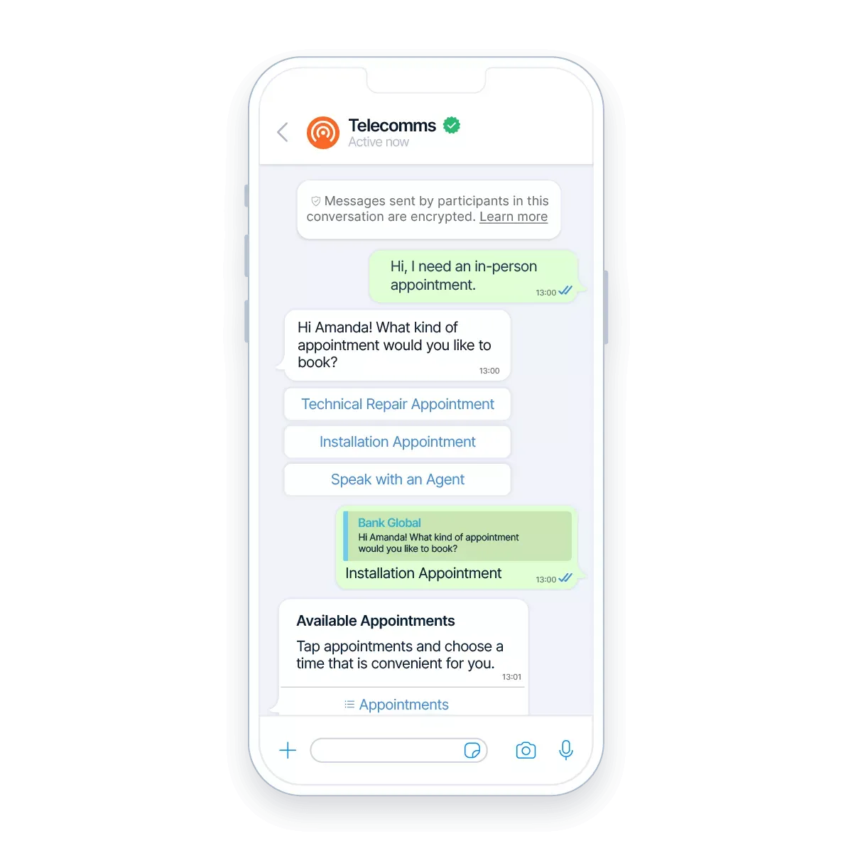Whatsapp appointment booking chatbot