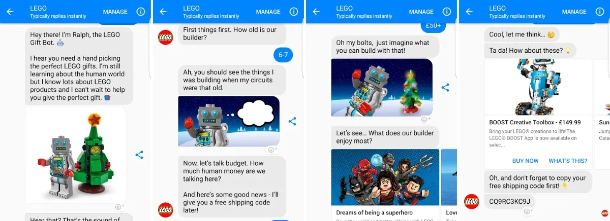 Lego customer service chatbot