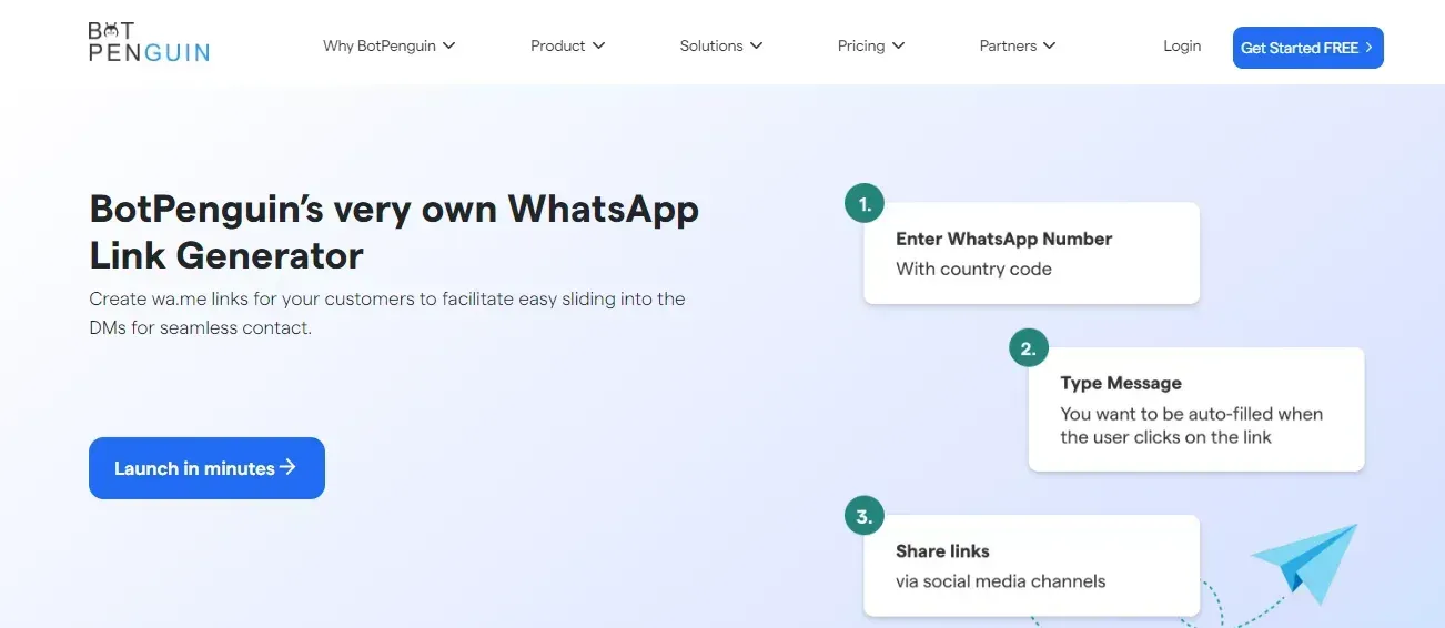 The BotPenguin WhatsApp Link Generator