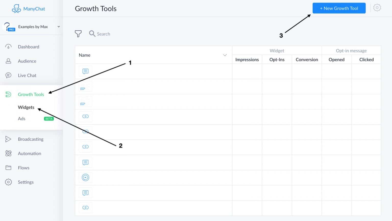 Manychat growth tool