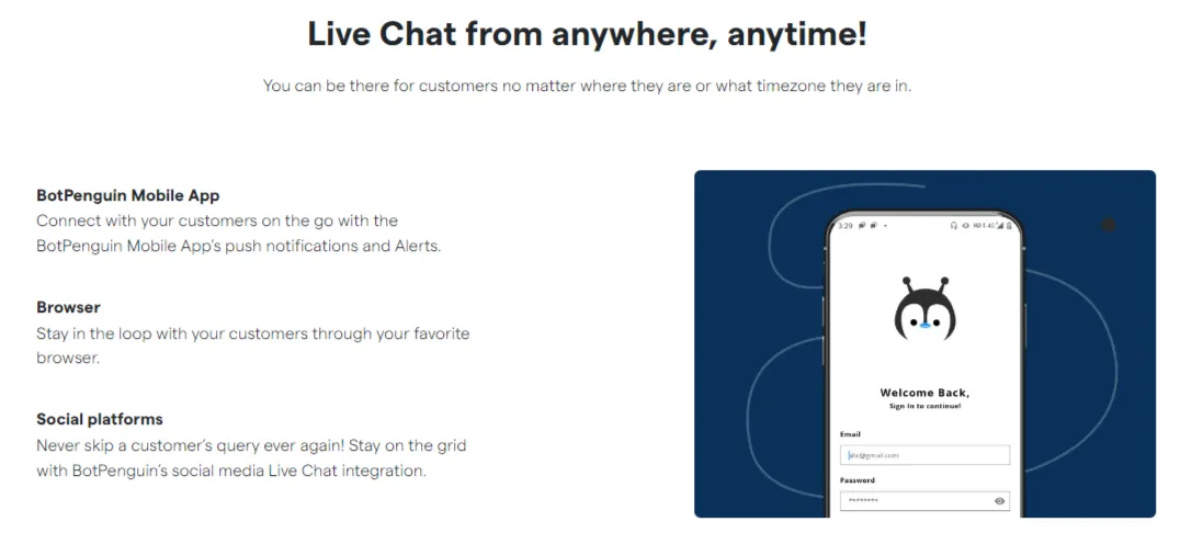 Mobile Compatible Live Chat Platform