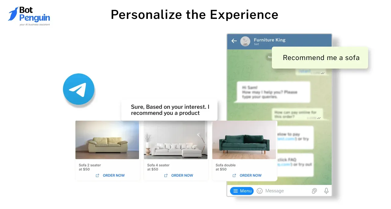 Personalize User Experience in Telegram Chatbot