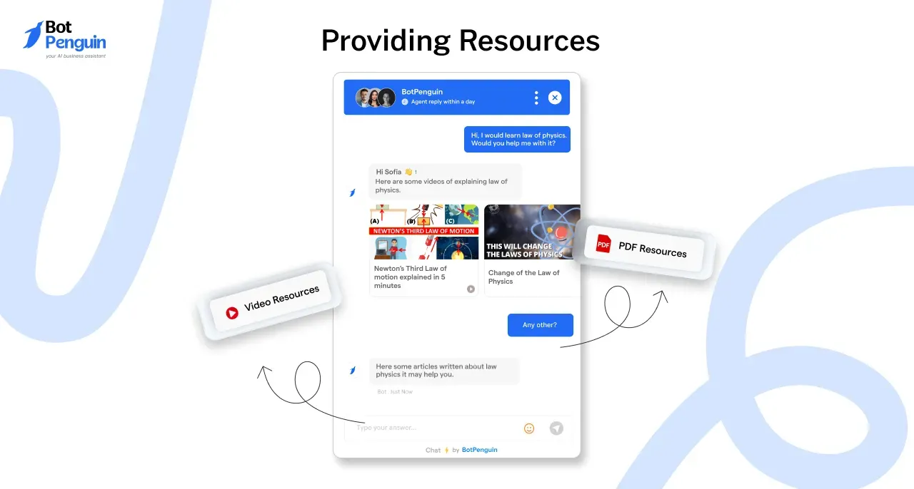 Education chatbot for Providing Resources