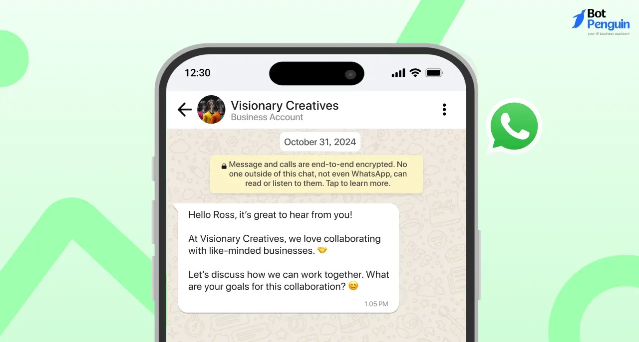 Whatsapp Business Introduction Message for Responding to Interest in Collaboration