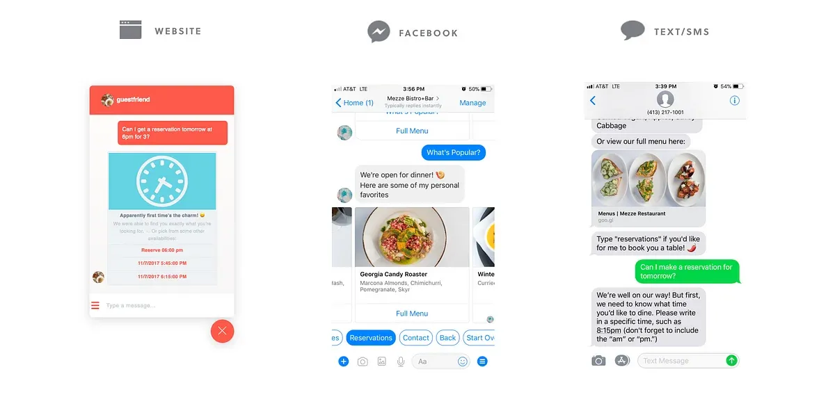 Restaurant Reservation Chatbots