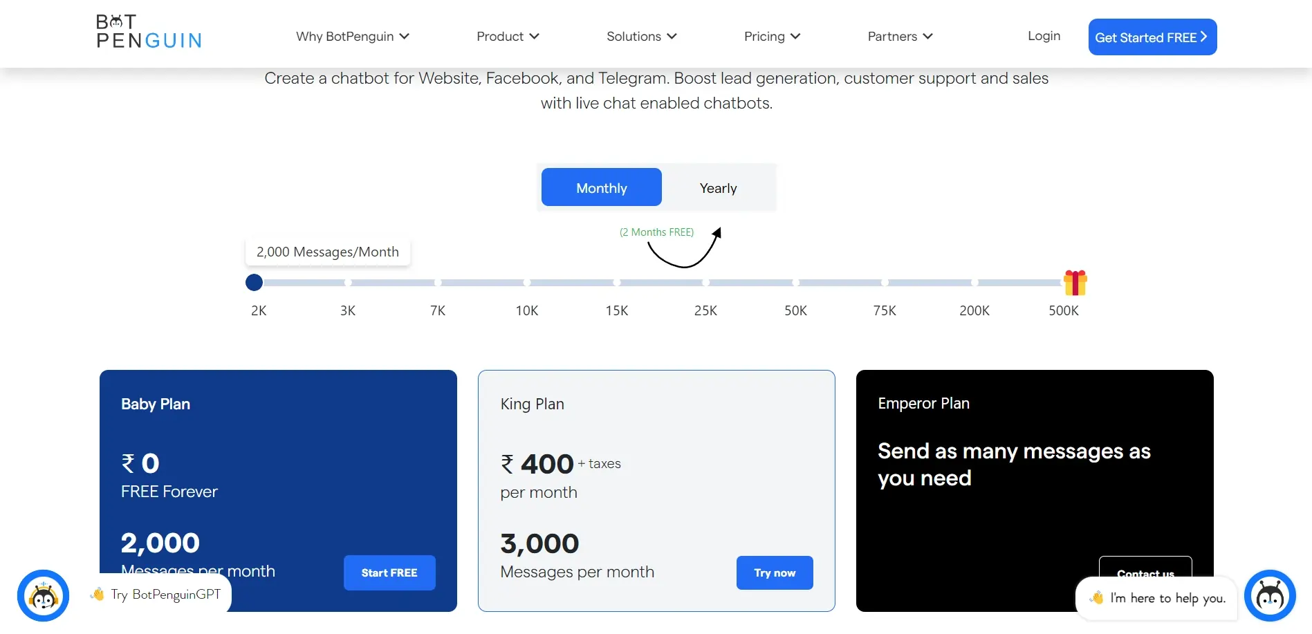 Pricing Of BotPenguin