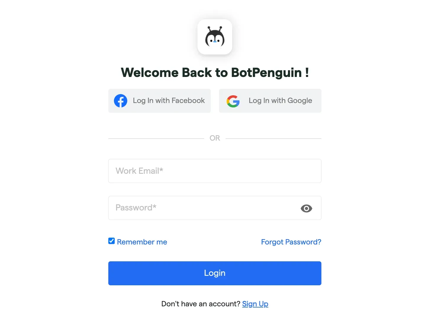 Sign Up on BotPenguin