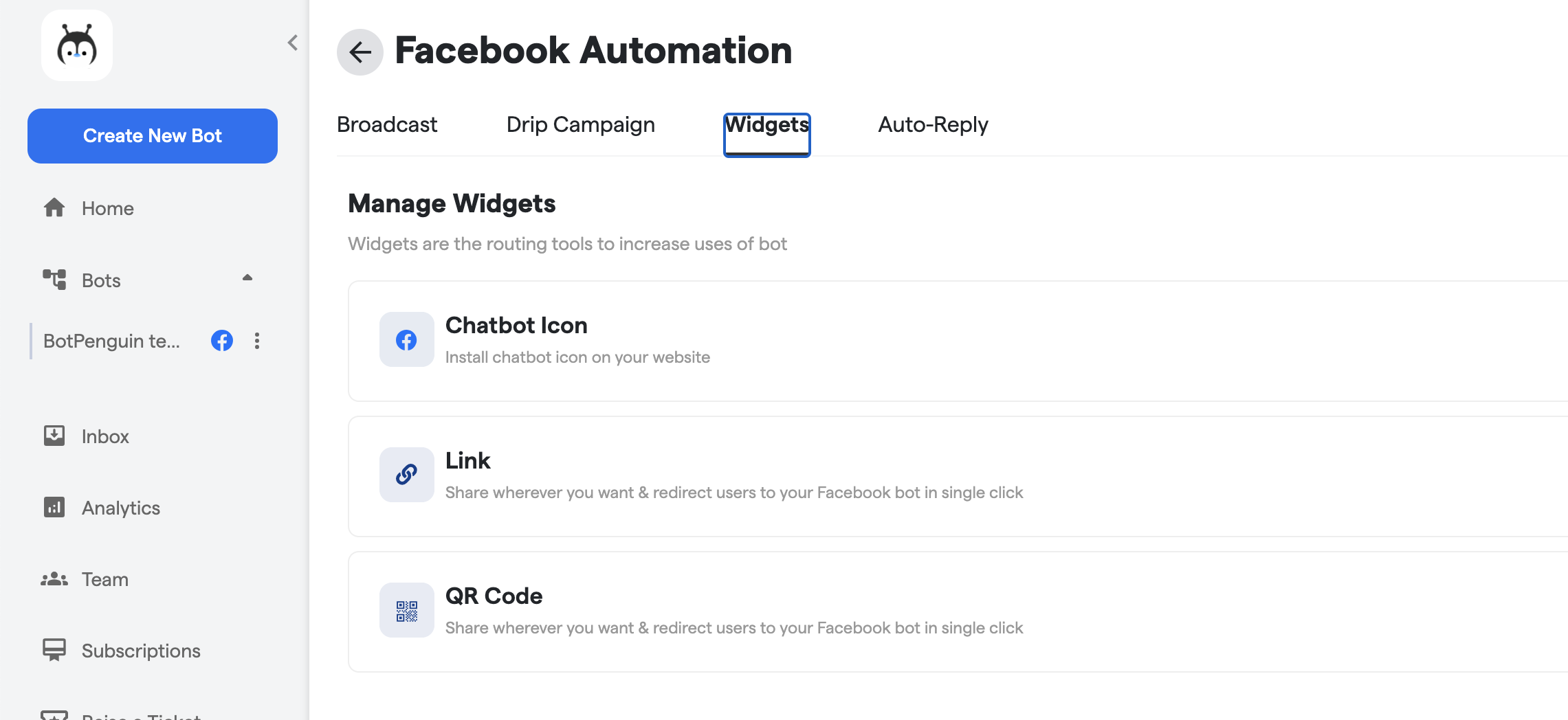 Setting up Facebook Chatbot Automation in BotPenguin