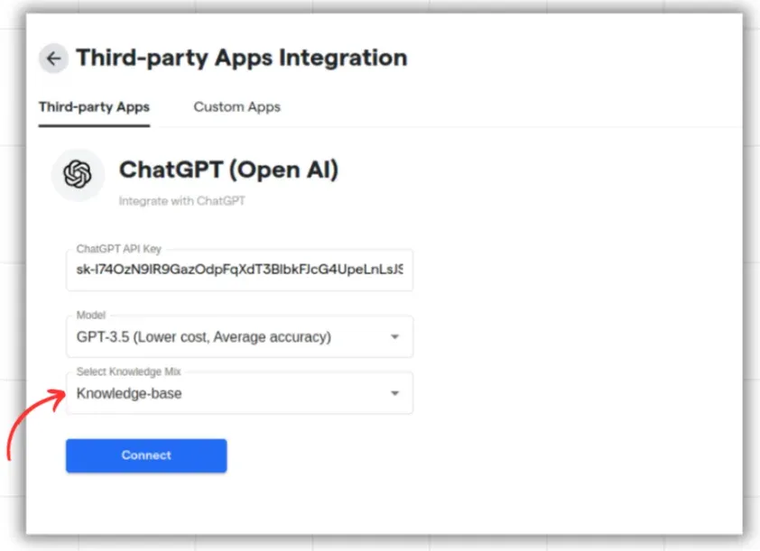 Entering ChatGPT API Key in BotPenguin