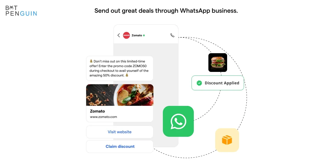 Send out great deals through WhatsApp business.