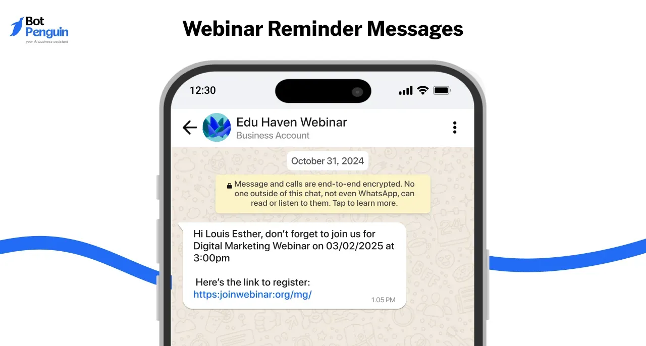 Webinar Reminder Messages