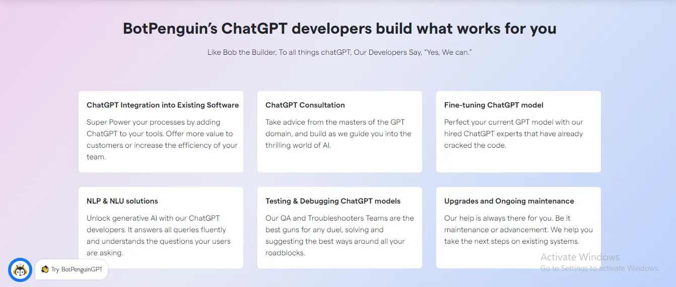 Why Choose BotPenguin's ChatGPT Developers