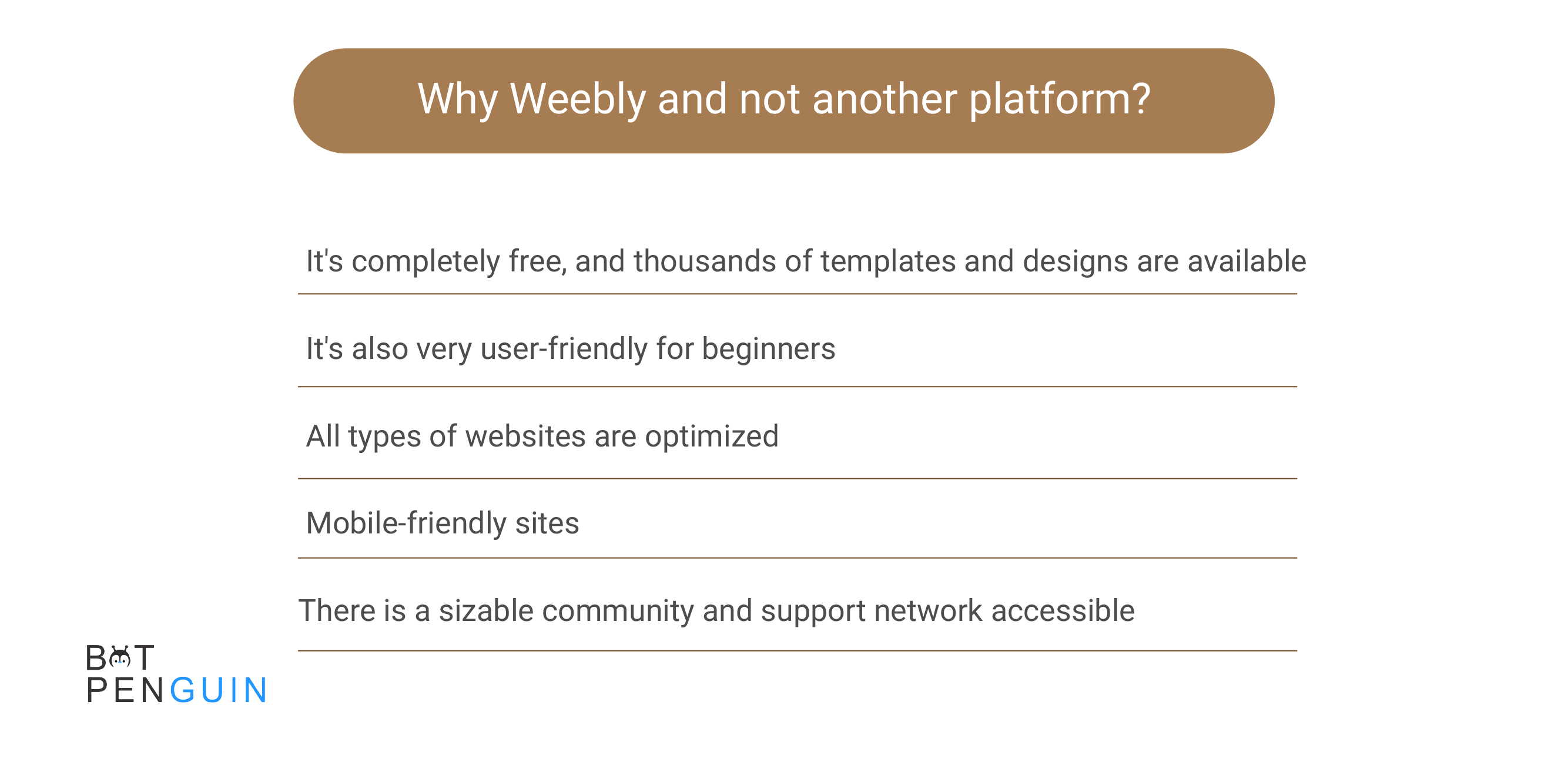 Why Weebly and not another platform?