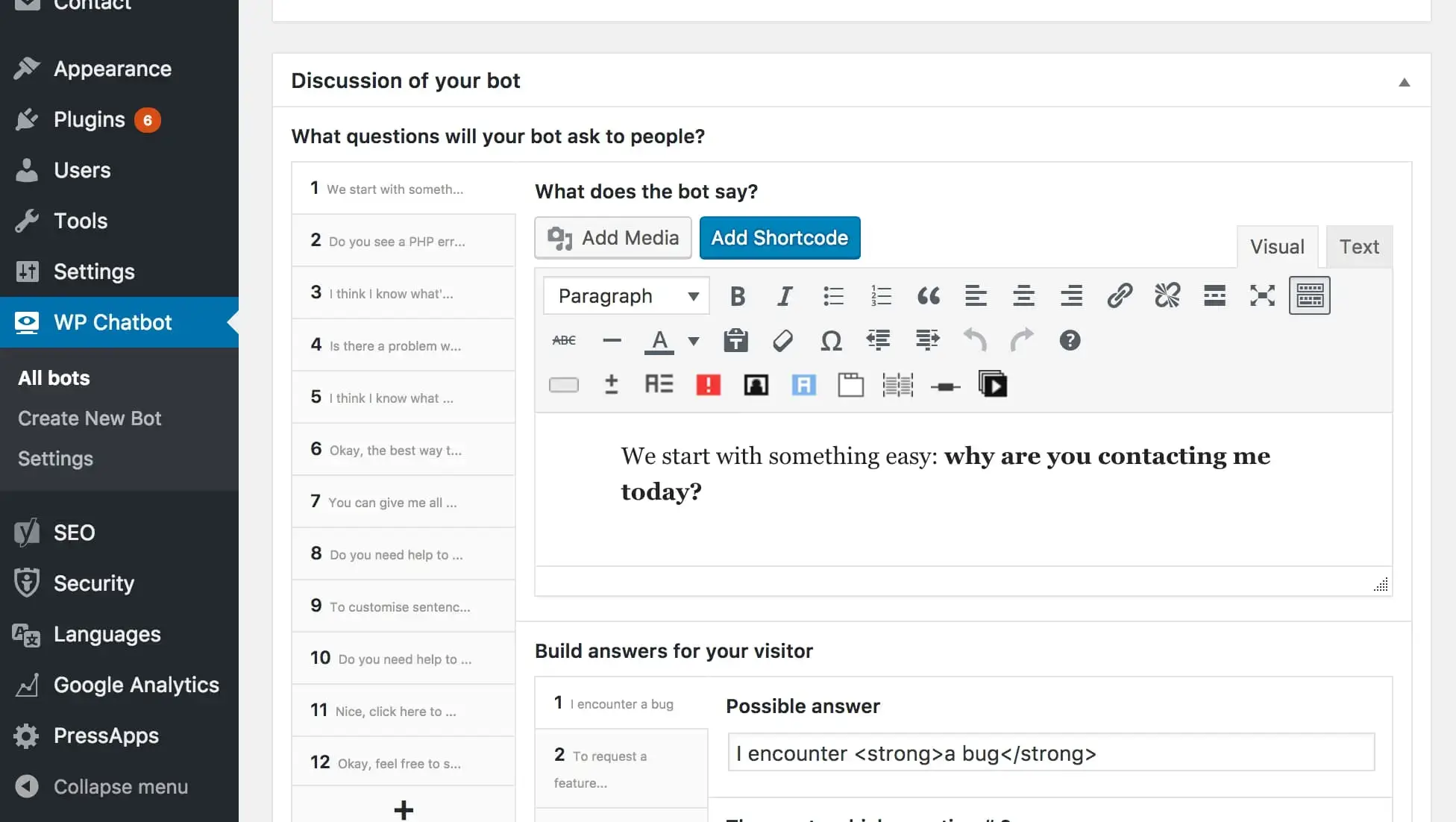 WordPress Chatbot