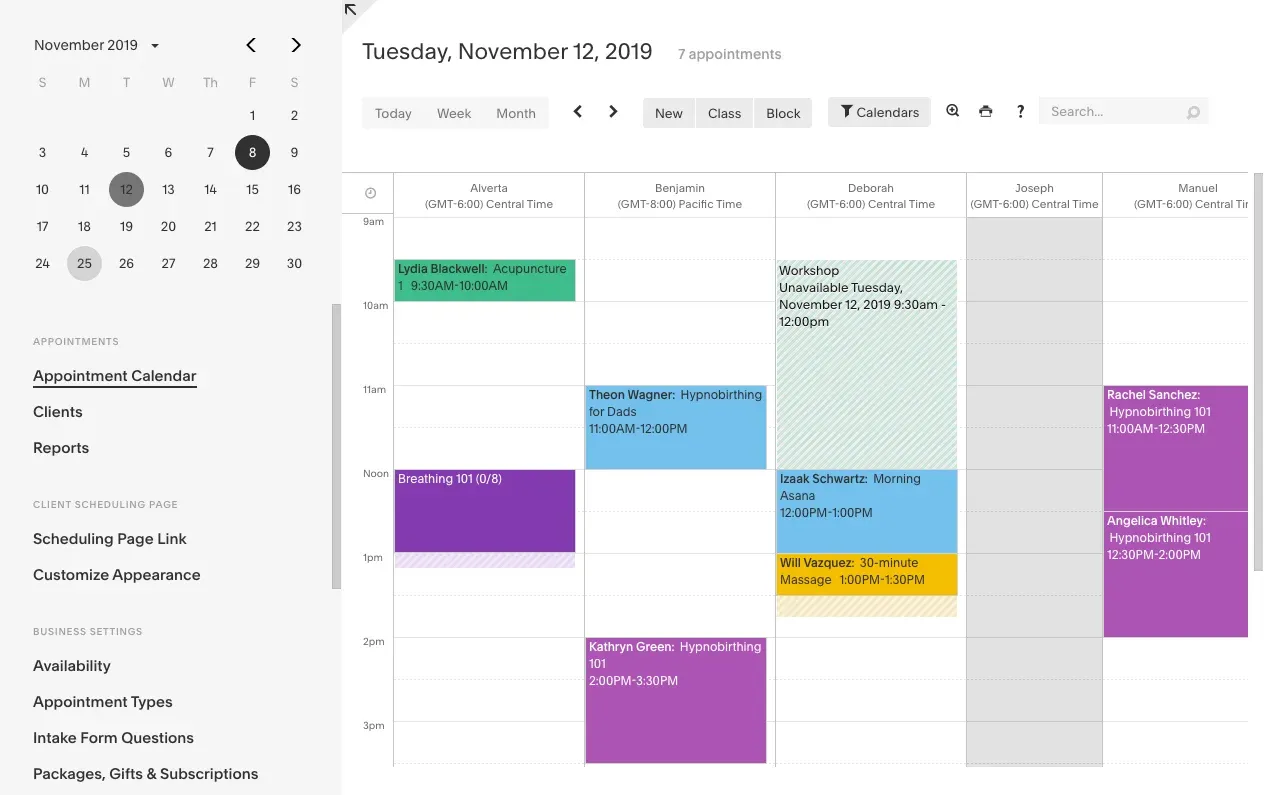 Manage your bookings with Calendar Squarespace Plugins 