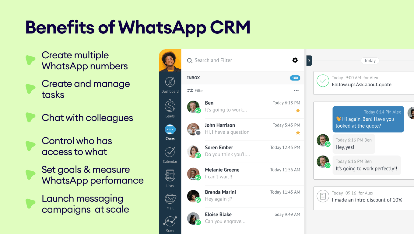 benefits of whatsapp crm