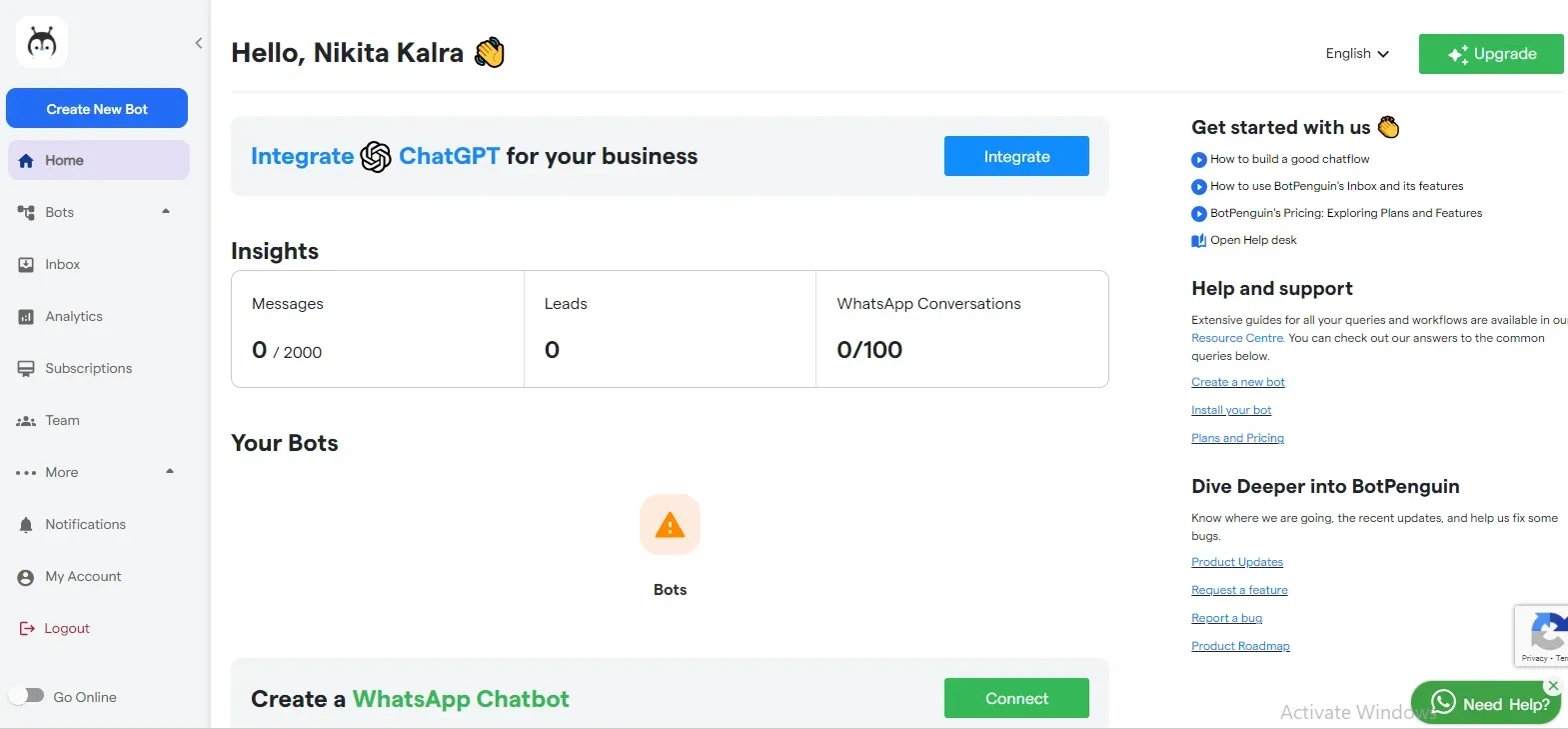 Create Your Chatbot in BotPenguin