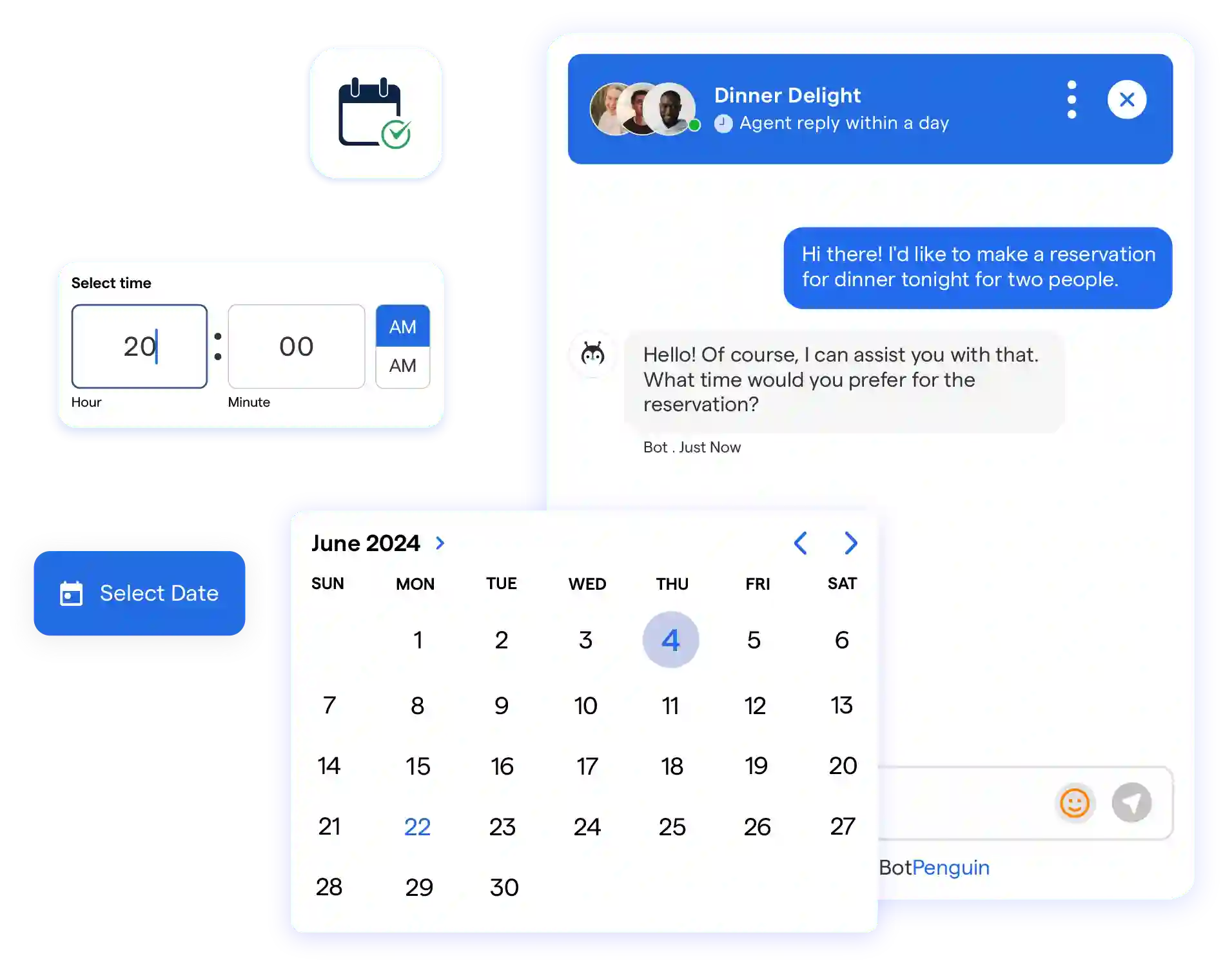 Examples of SMS notifications, Inquiries, and Appointment Scheduling Via Chatbots