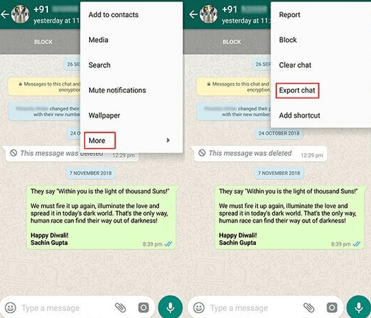 Using WhatsApp Web (Manual Chat Export)