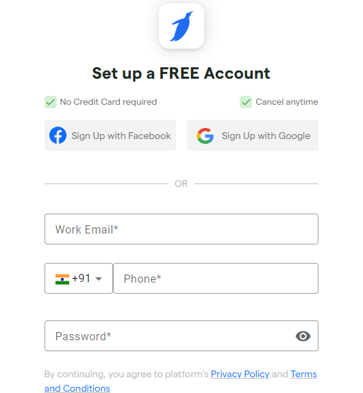 Sign up and create accounts