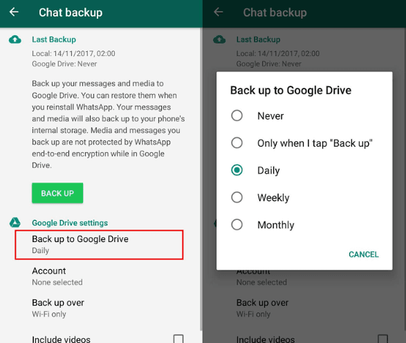 Backup WhatsApp Chats 