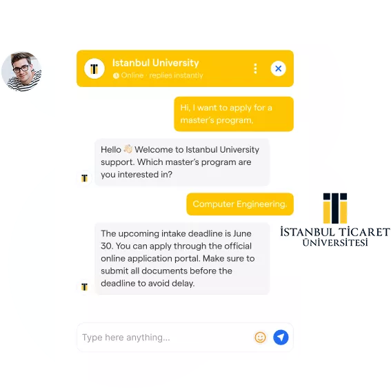 Istanbul Ticaret University students engaging with BotPenguin education chatbot