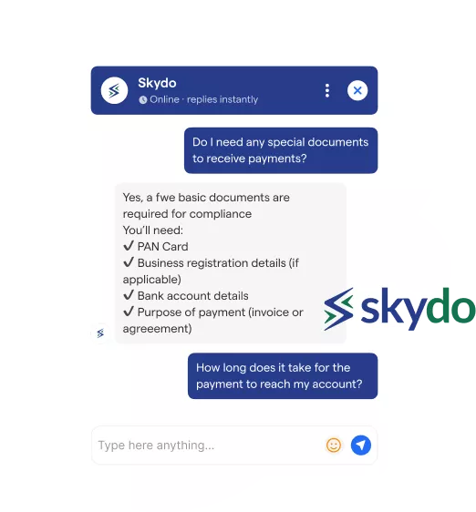 Skydo cross-border payment platform using BotPenguin chatbot for lead qualification