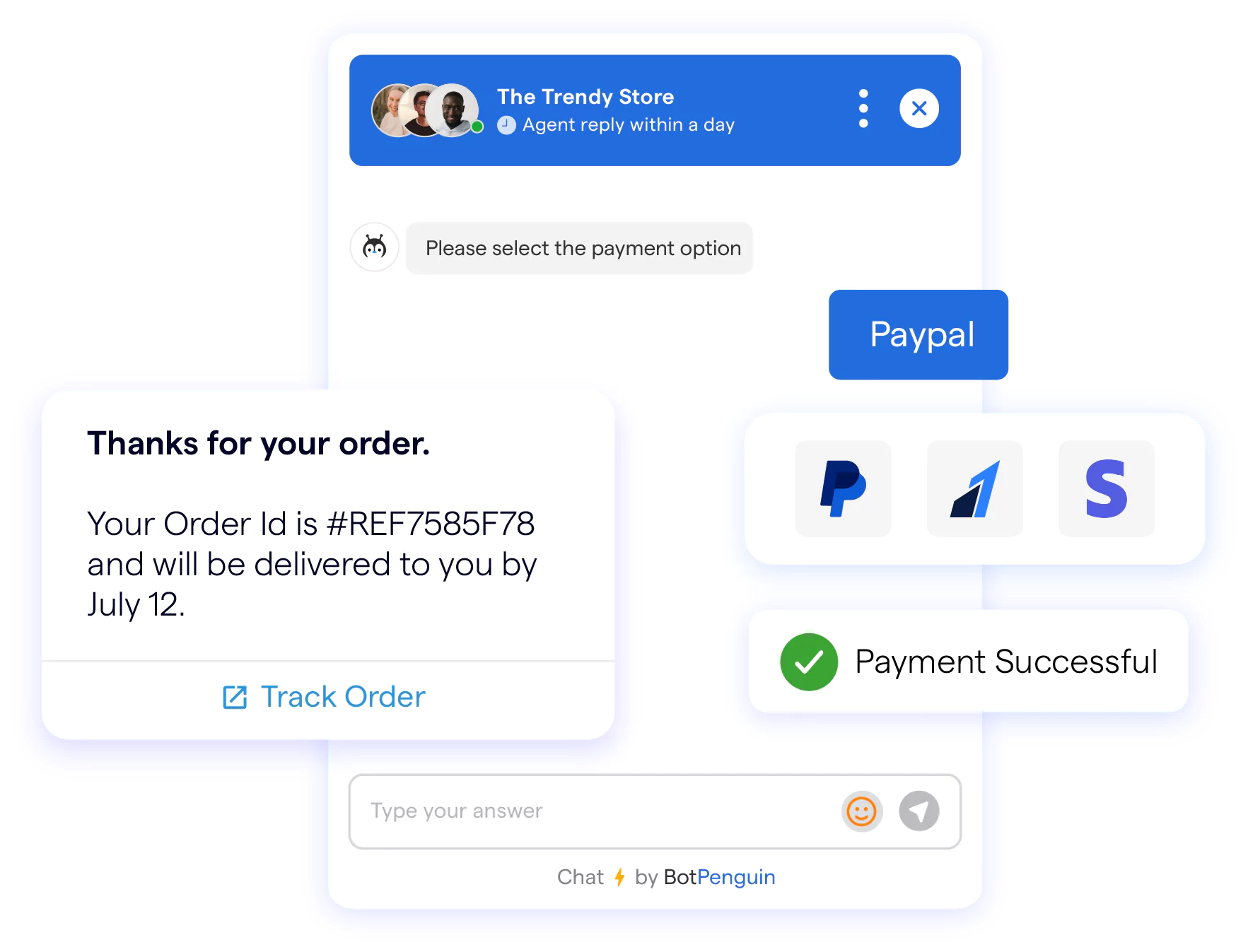 shopify chatbot for placing order