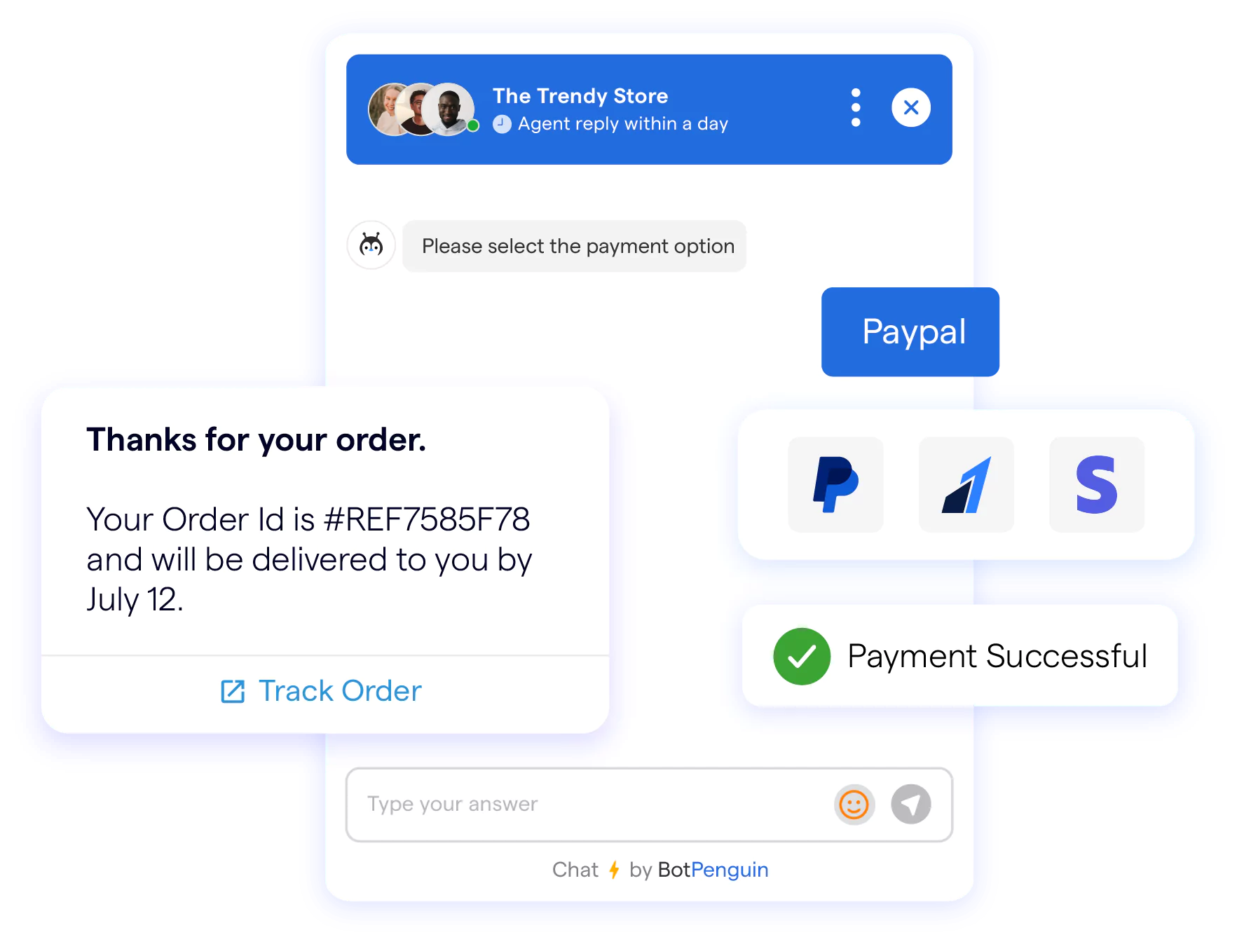 chatbot for sending delivery updates