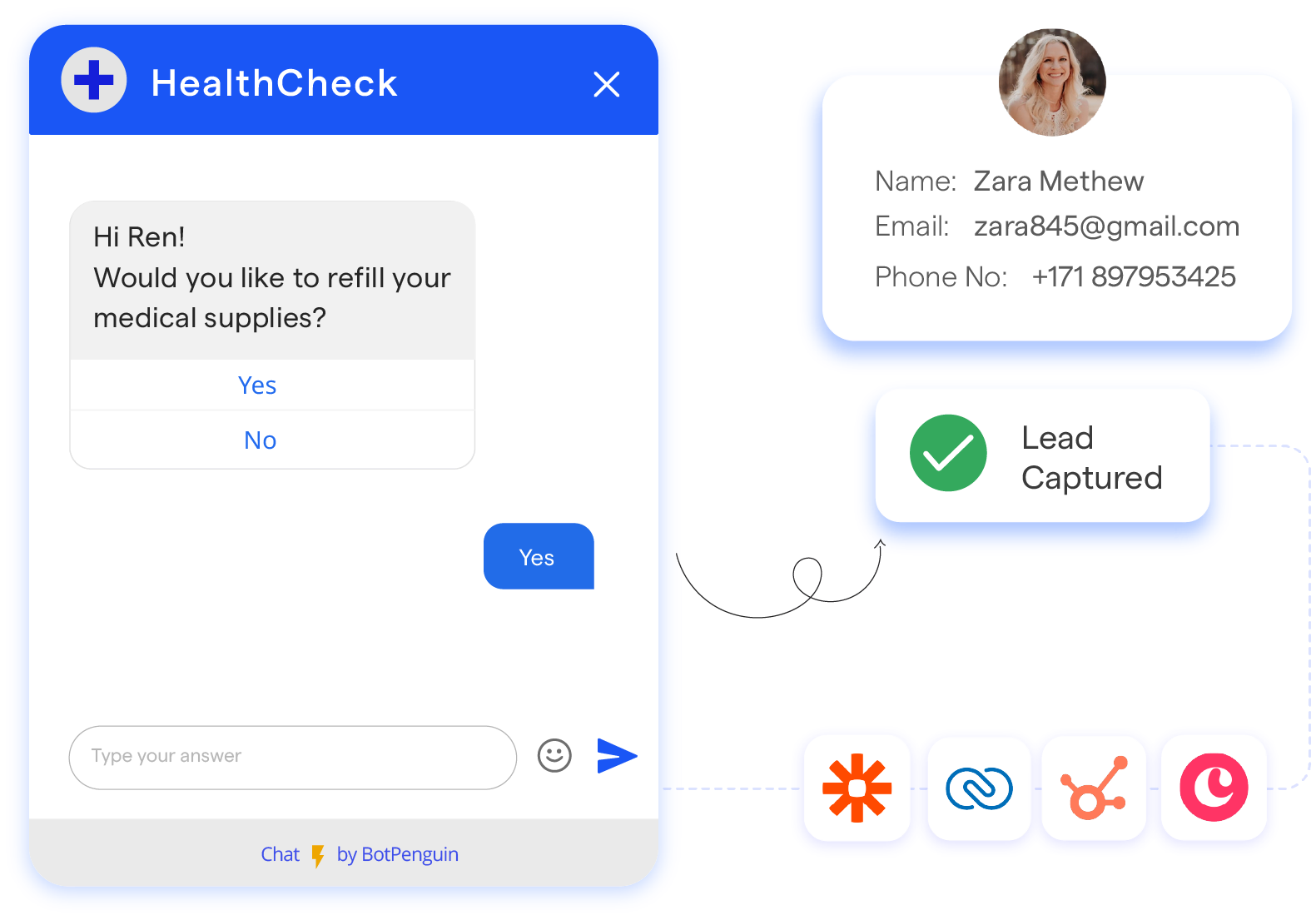 healthcare chatbot for generating leads