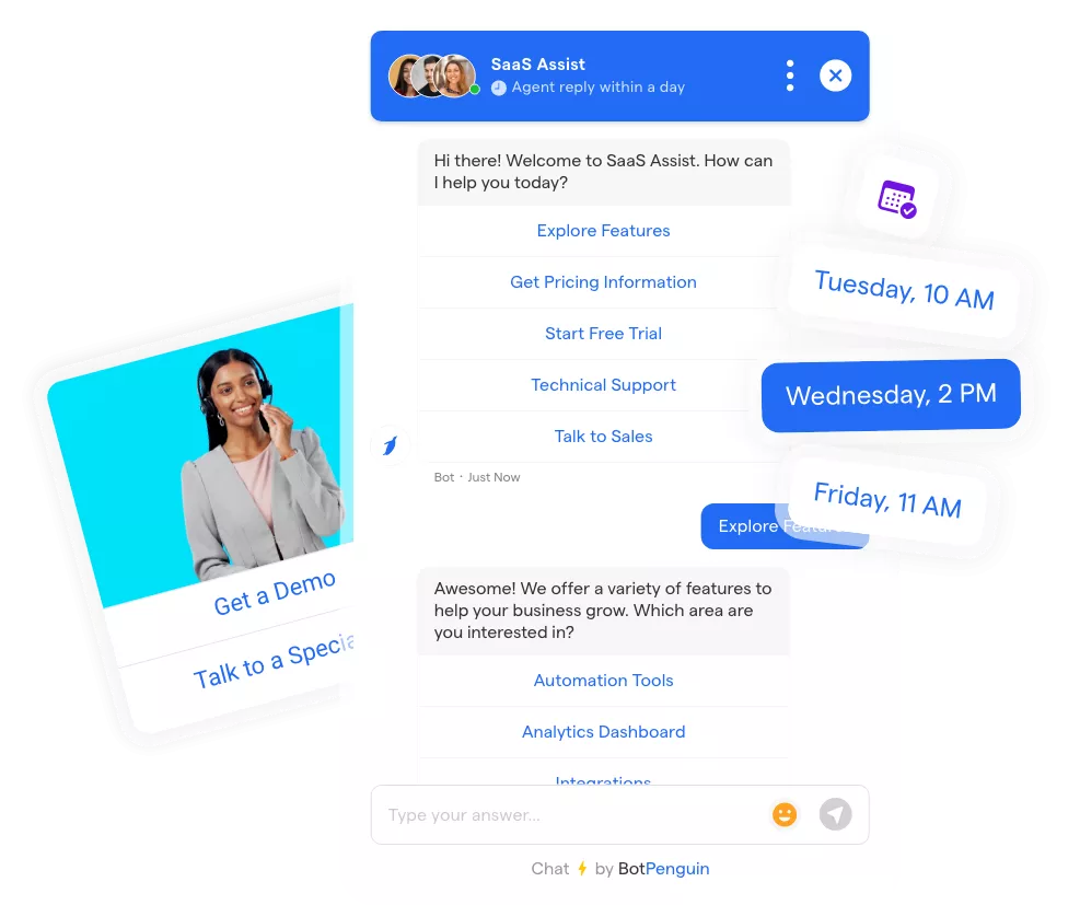 SaaS AI chatbot interface