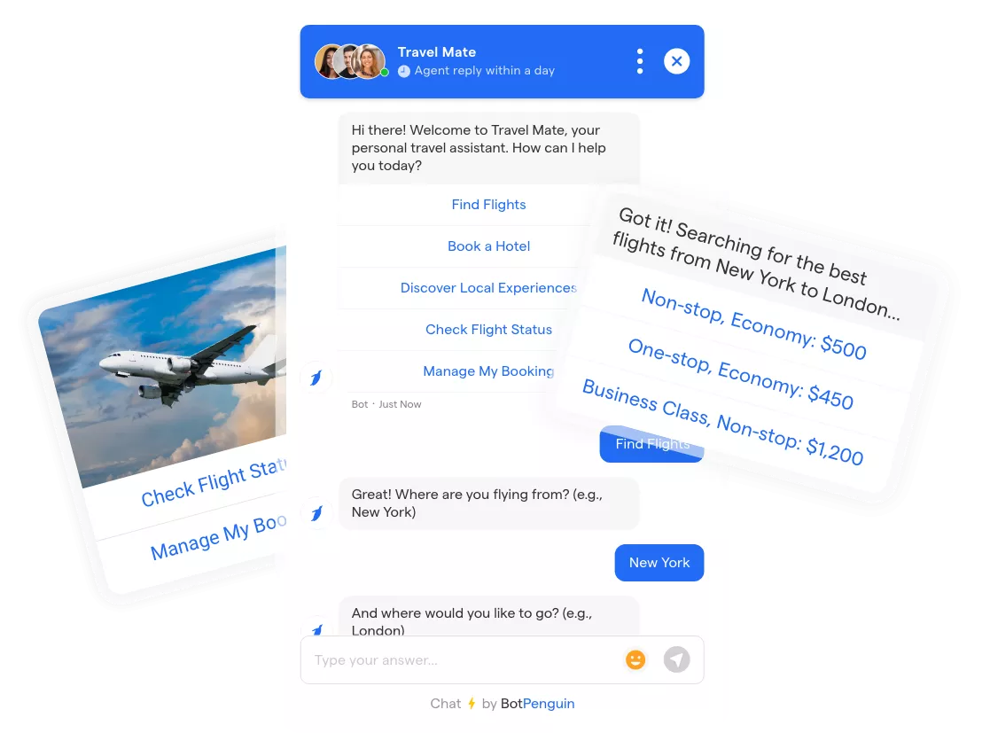 Travel AI chatbot interface