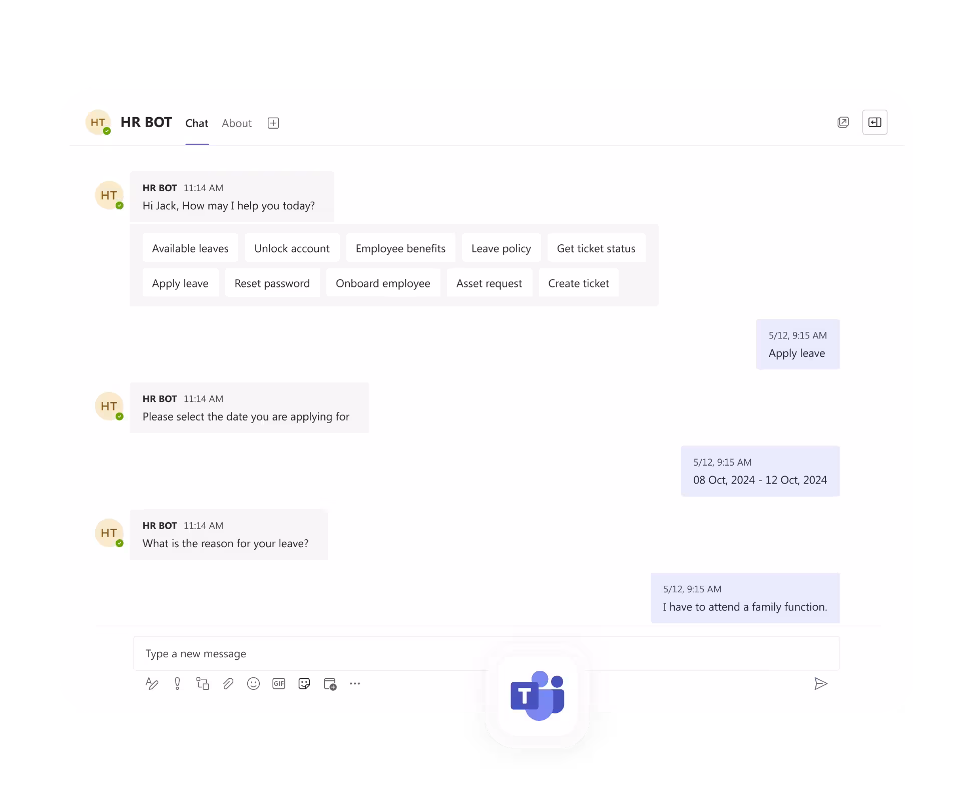 BotPenguin Microsoft Teams chatbot helping HR teams automate employee requests