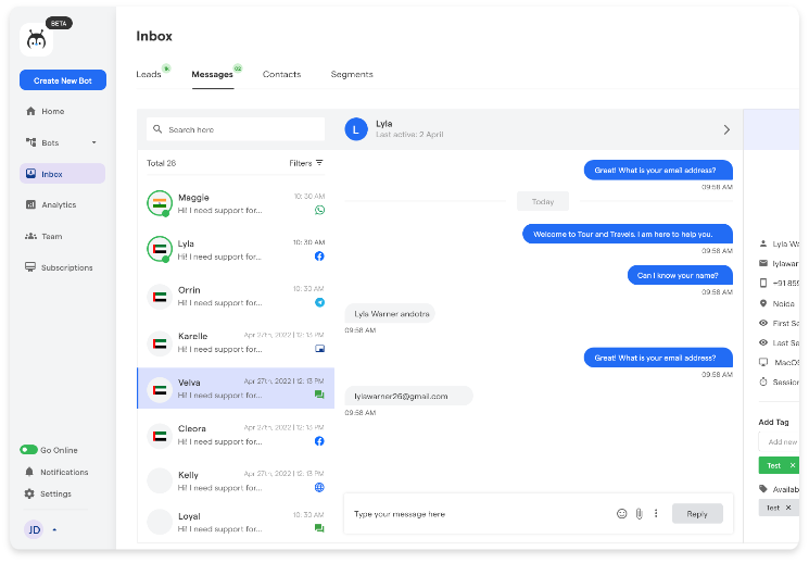 Tracking and Analyzing Chatbot Interactions
