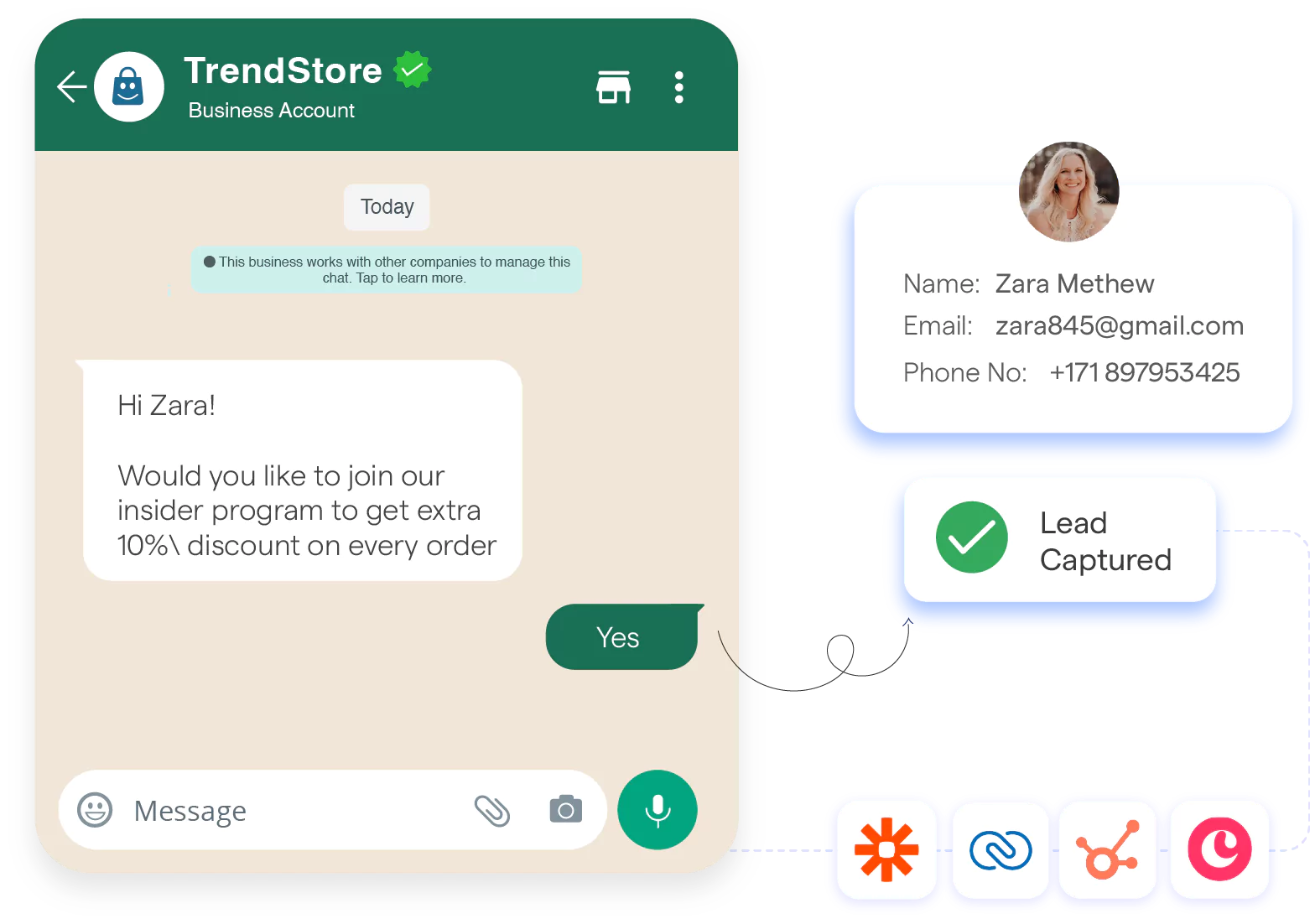 ChatGPT WhatsApp Integration for lead generation