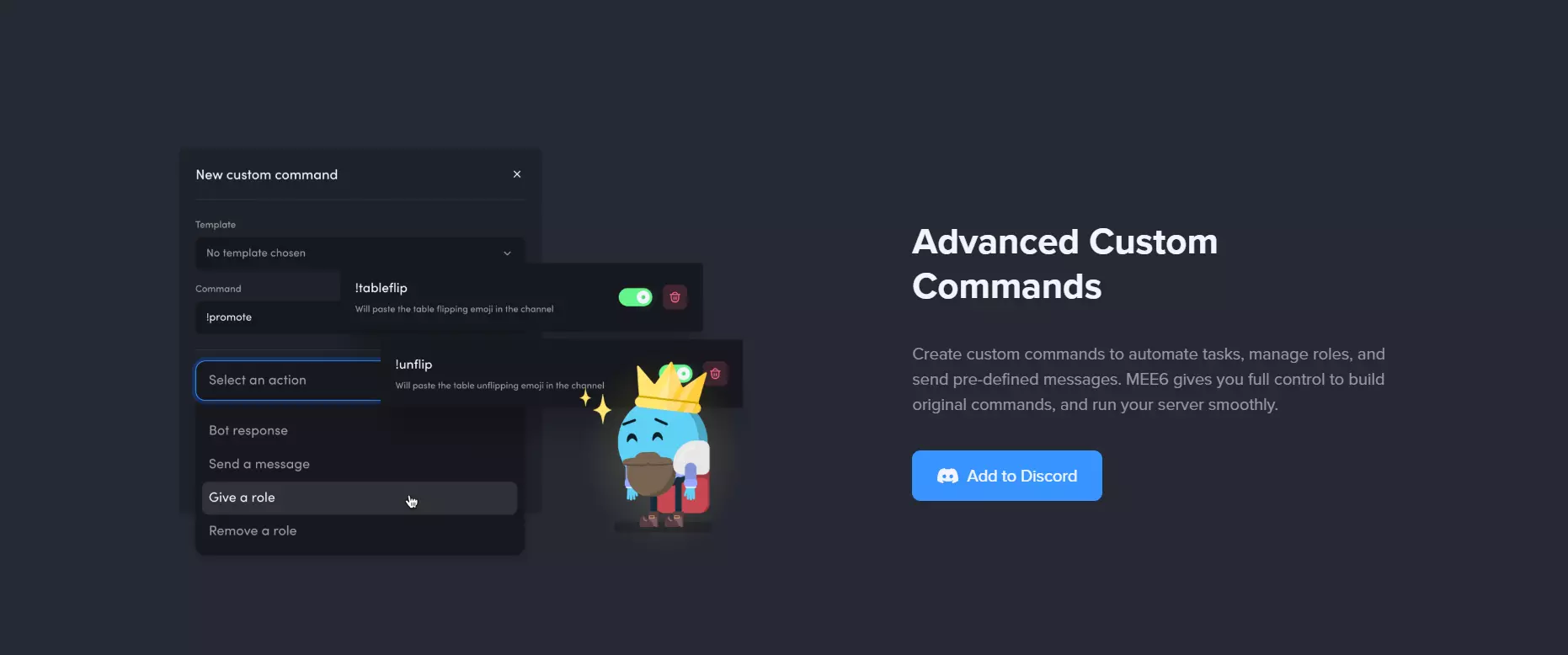 Mee6 discord bot commands