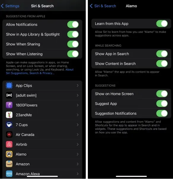 How to Turn off Siri Suggestions